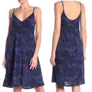 ATM made in Peru Camoflauge navy knit cotton dress size M